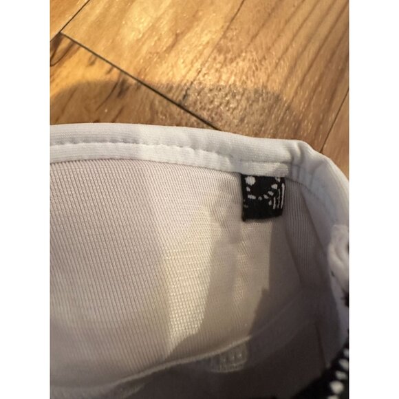 🖤‎ DKNY Strapless One-Piece Swimsuit – Black & White Lace Print – Peplum Ruffle - Picture 6 of 9